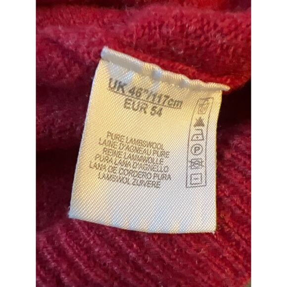 Alan Paine Mens Red Sleeveless Button Front Knit Vest Sweater Size UK46 EUR54 - Picture 6 of 7